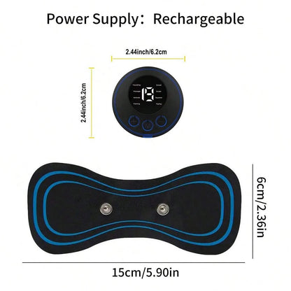 1PC Smart Mini Neck Massager Sticker USB Rechargeable Multi-function Massage Device Portable Shoulder & Neck Massager