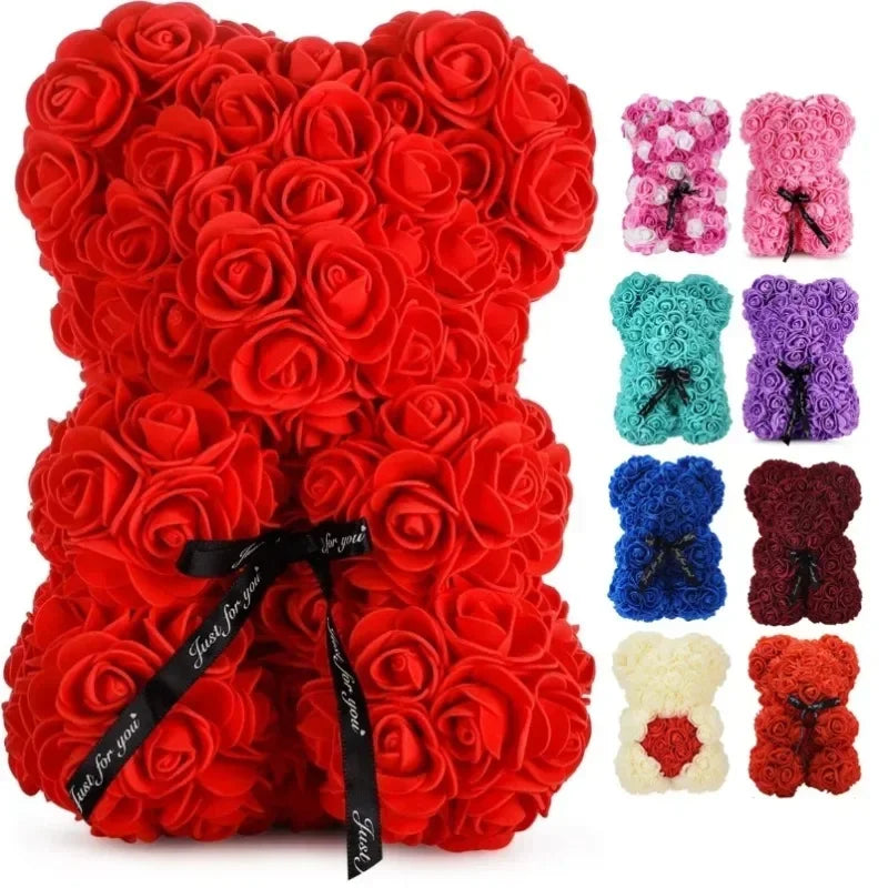 2025 New Artificial Flower Eternal Rose Teddy Bear for Mom Mother's Day Birthday Valentine's Day Anniversary Gifts & Decorations