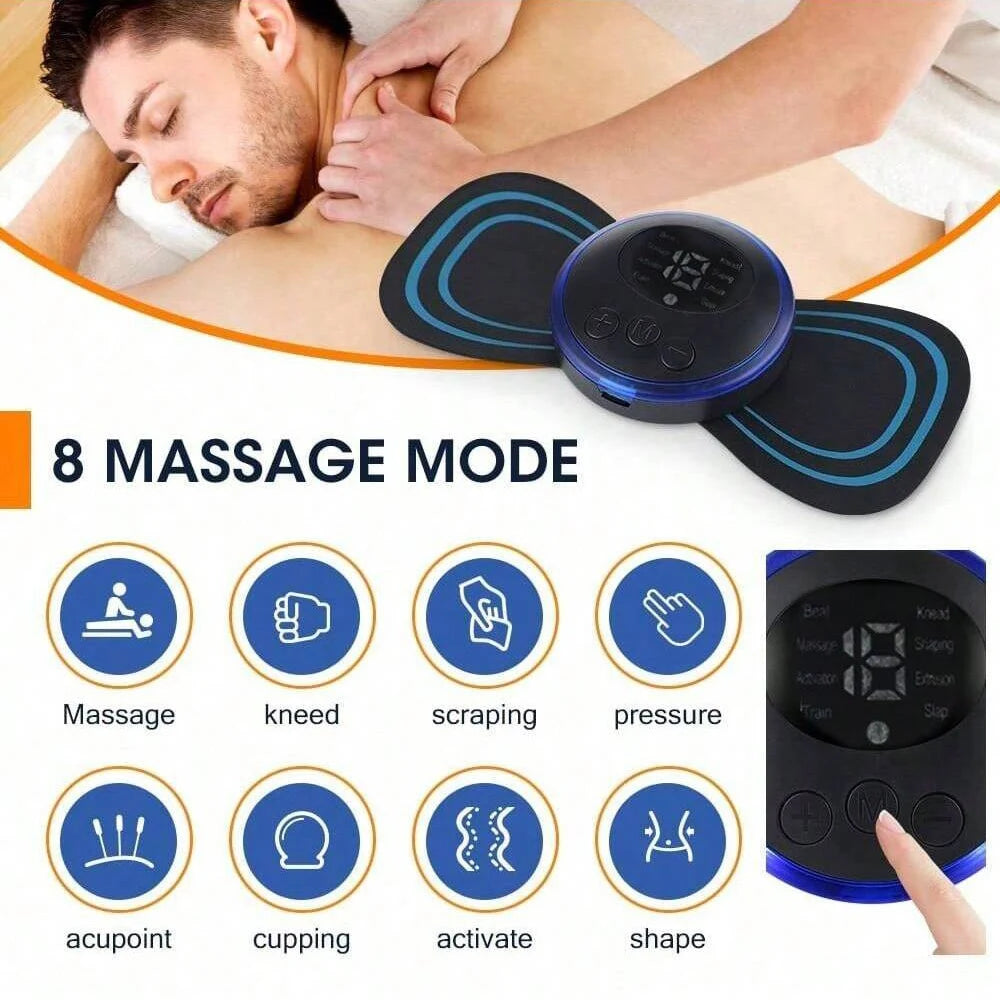 1PC Smart Mini Neck Massager Sticker USB Rechargeable Multi-function Massage Device Portable Shoulder & Neck Massager