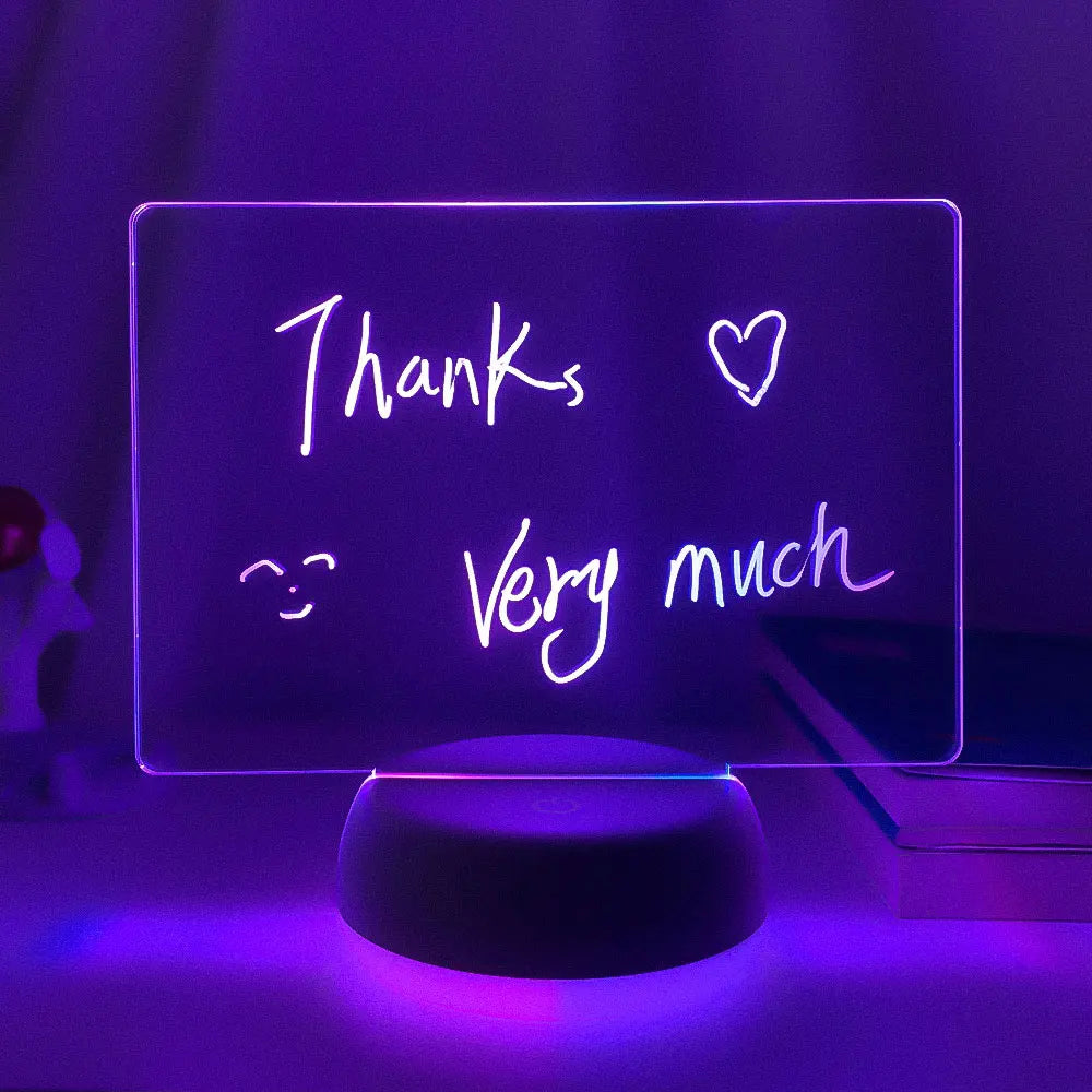 Note Board Led Two Tone 3D Night Light Message Board Holiday Light With Pen Gifts For Children Girlfriend Decoration Night Lamps